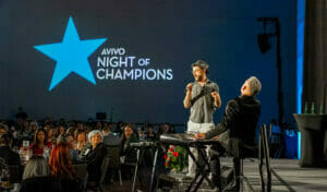 Harley Wood and George Mauer perform at Avivo Night of Champions event.