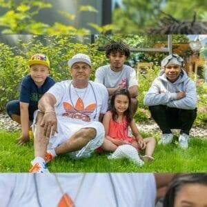 Avivo participant and his children after he reaches recovery at Avivo