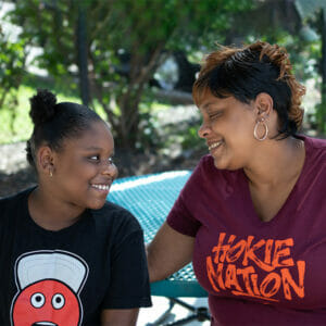 LaShonda and her daughter pose for a photo as part of LaShonda's recovery success story at Avivo.