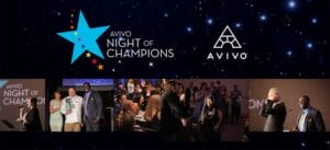 Avivo Night of Champions graphic with event logo, Avivo logo, and photos from 2025's Avivo Night of Champions event.
