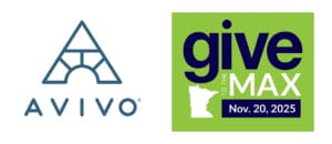 Two logos, Avivo and Give to the Max Day.